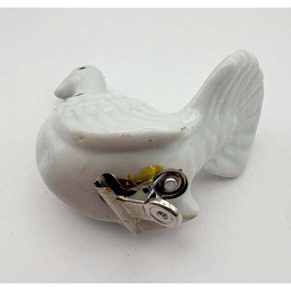 Vintage Dove Christmas Tree Ornament Clip On Peace White Bird Hand Painted - Picture 3 of 9